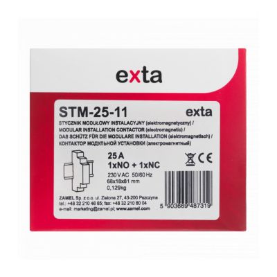 Stycznik modułowy instalacyjny 25A 1xNO + 1xNC 230V AC TYP: STM-25-11 ZAMEL (EXT10000290-WUN)